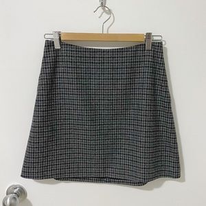 Aritzia Wilfred Renee Eliot Plaid Wool-Cashmere Blend Mini Skirt, Gray/Black 8